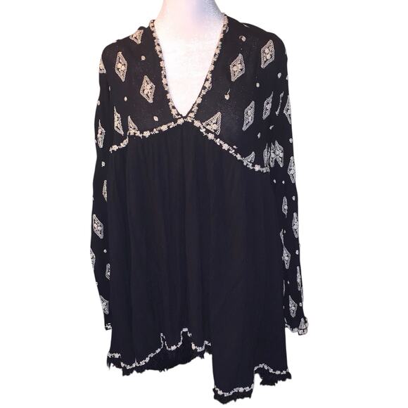 Free People Diamond Embroidered Tunic sz M - Picture 2 of 14